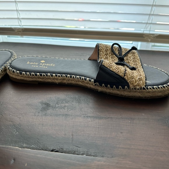 Kate Spade flat espadrille slides sandals. Size 10, blue and beige color. - Picture 2 of 4